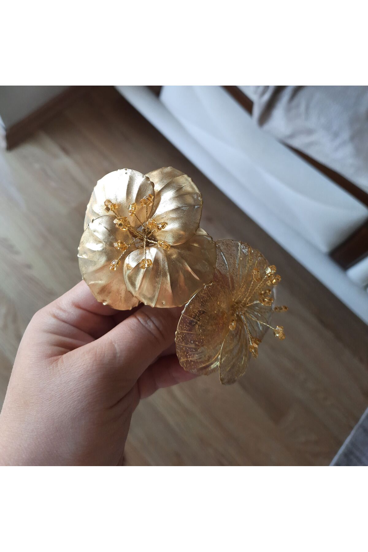 Gold çiçek toka tekli