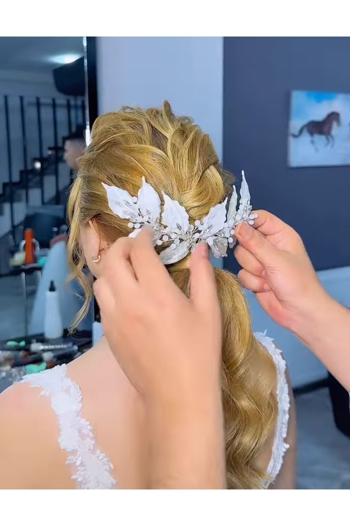 Tasarım Yapraklı Saç Aksesuarı, Tacı,nikah Taçları