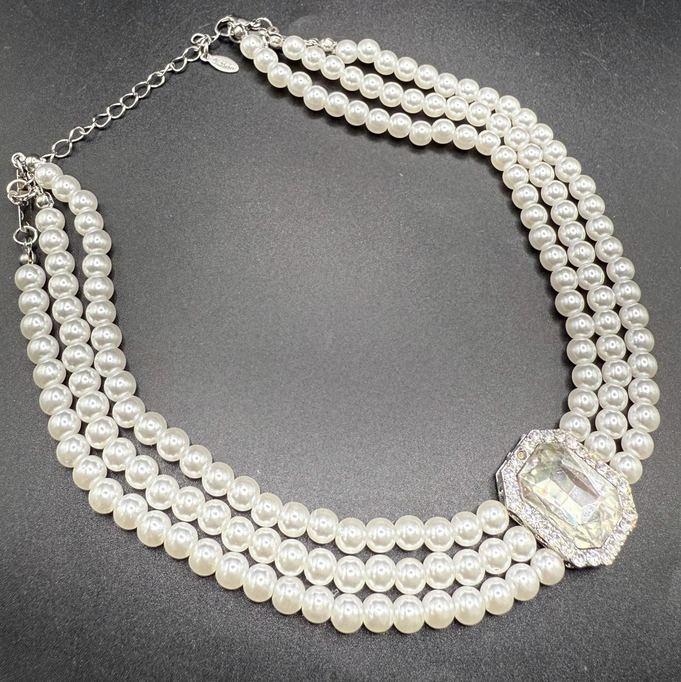 Gümüş taşlı çoklu kolye,tasarım Choker kolye,inci kolye