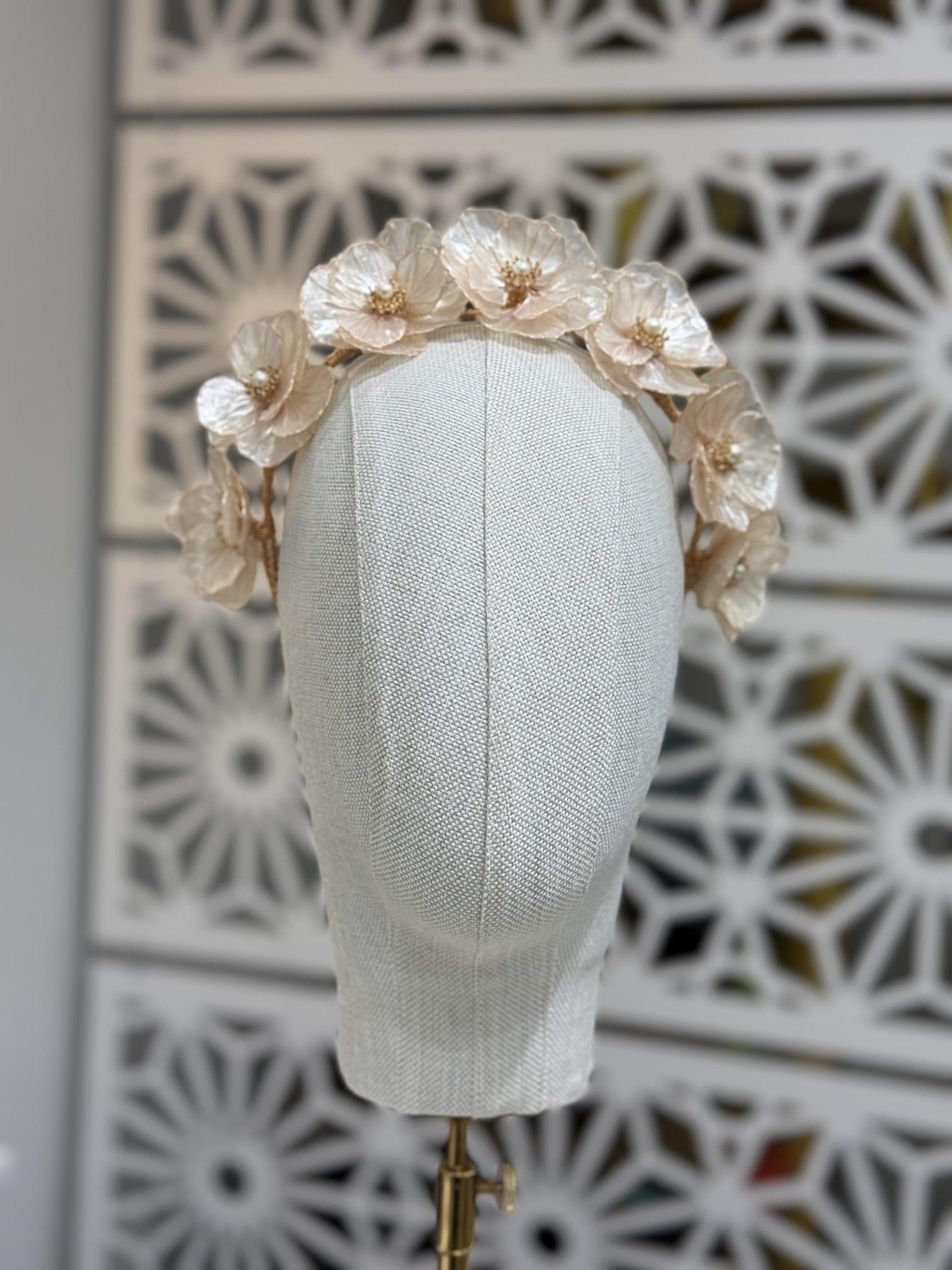 Çiçekli taç,tasarım Rose gold taç,gelin taçları