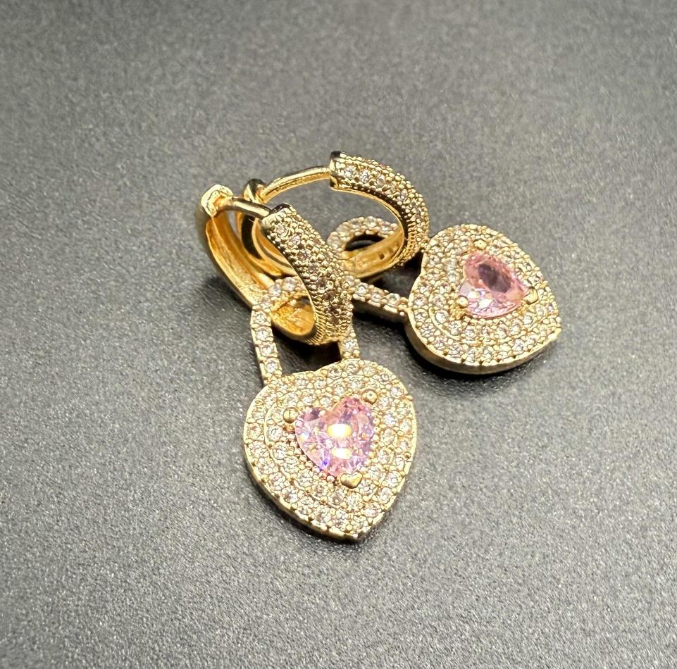 Gold kalpli zirkon küpe