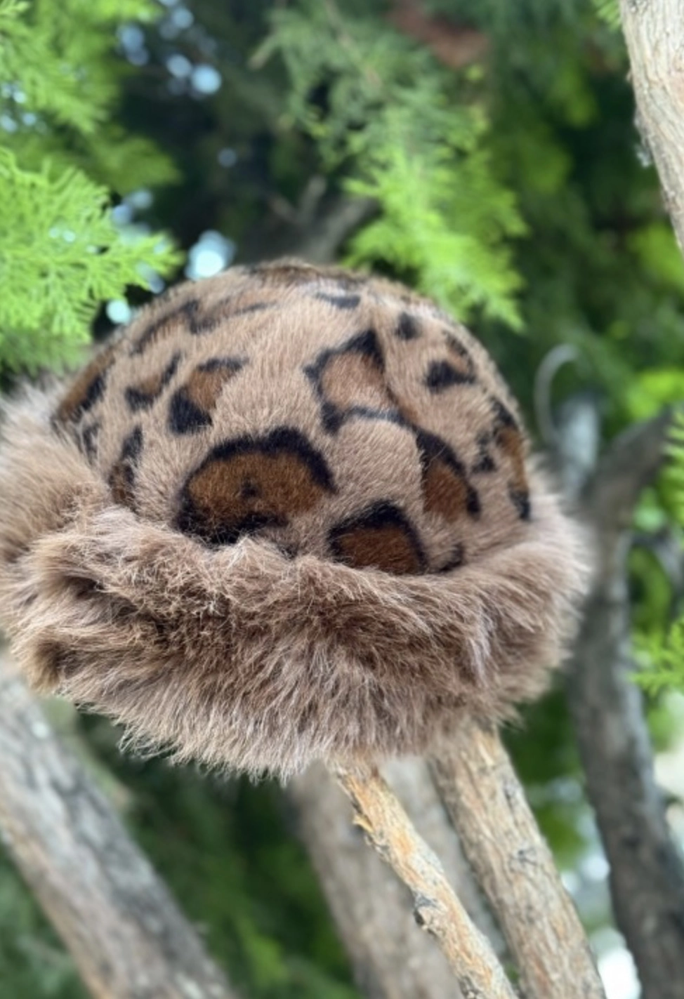 Leopar kalpak şapka