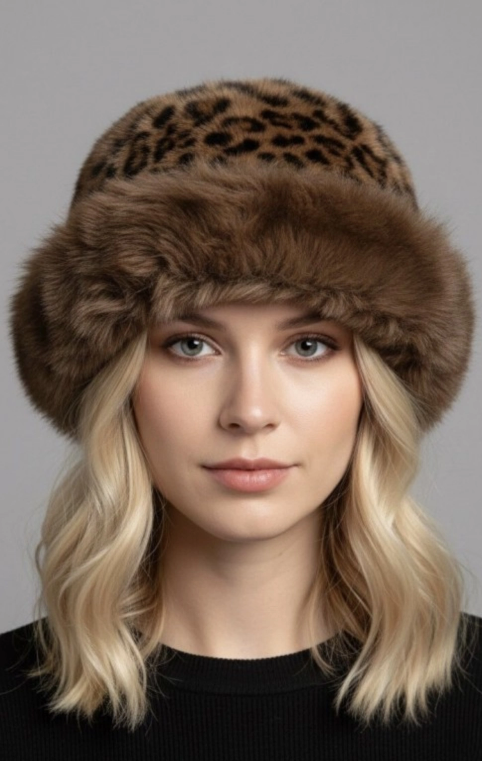 Leopar kalpak şapka