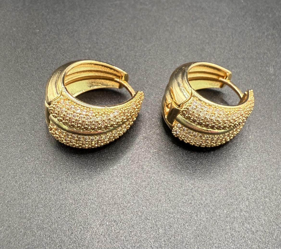 Gold zirkon küpe,gold küpe