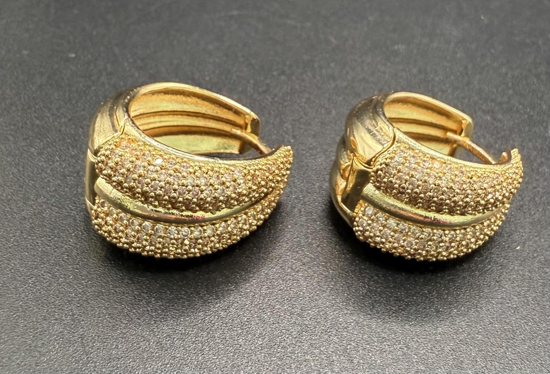 Gold zirkon küpe,gold küpe