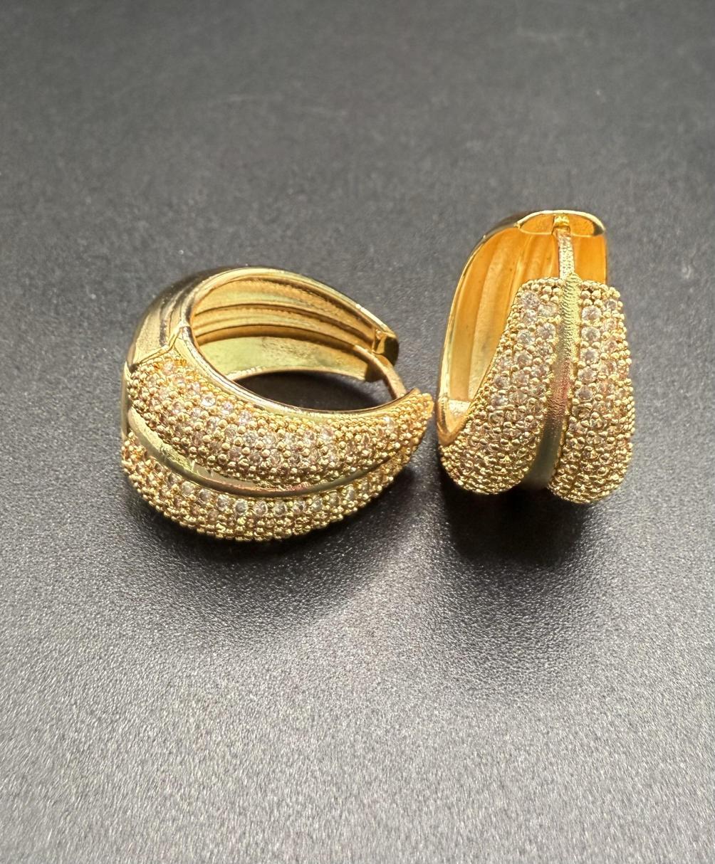 Gold zirkon küpe,gold küpe