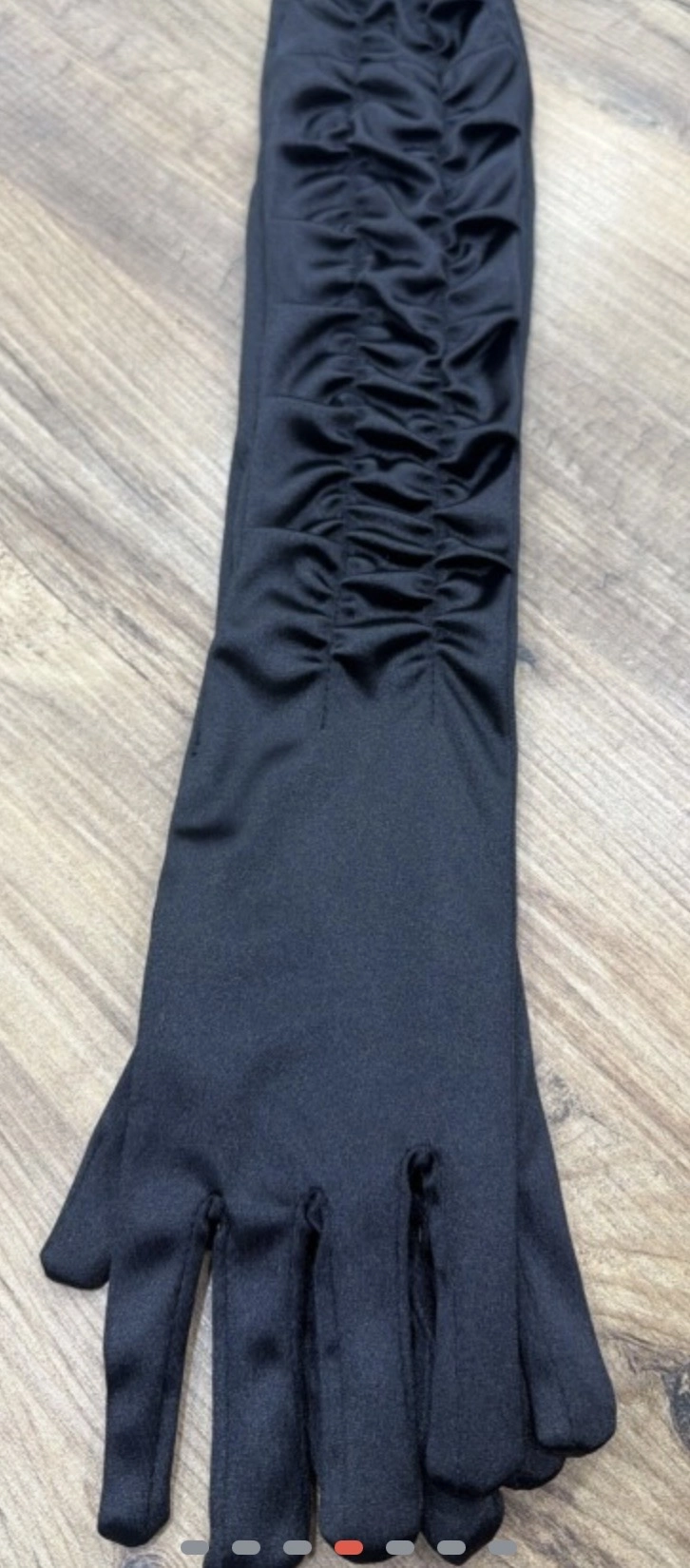 Siyah uzun saten eldiven 55 cm