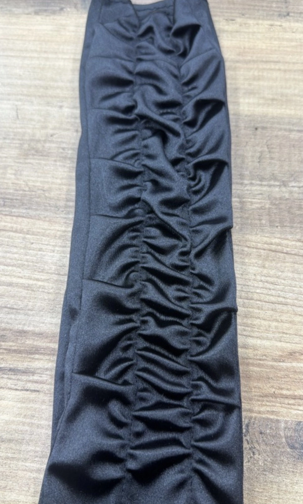Siyah uzun saten eldiven 55 cm