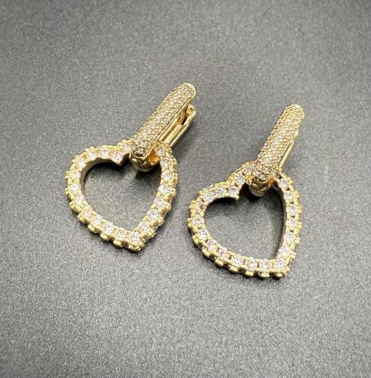 Kalpli gold zirkon küpe 