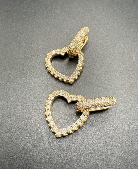 Kalpli gold zirkon küpe 