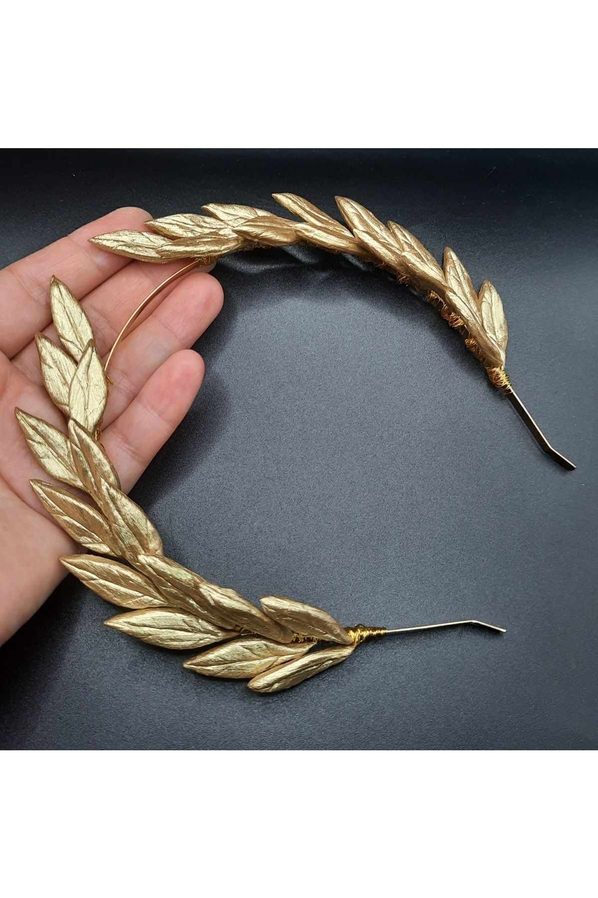 Helen gold tasarım taç, helen taç,antik taç,yapraklı taç